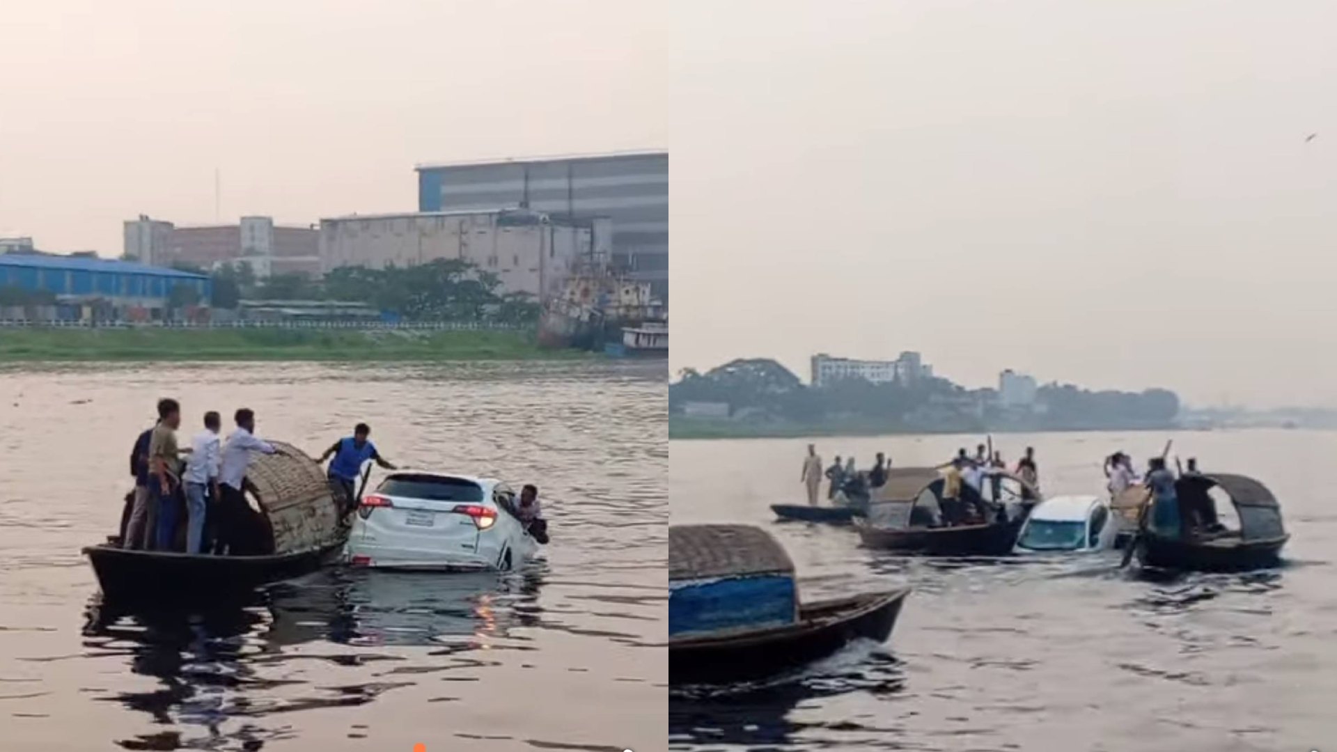 নারায়ণগঞ্জের বন্দর উপজেলার নবীগঞ্জ ঘাটে ফেরিতে উঠতে গিয়ে নিয়ন্ত্রণ হারিয়ে প্রাইভেট কারসহ শীতলক্ষ্যা নদীতে পড়ে যান চালক।